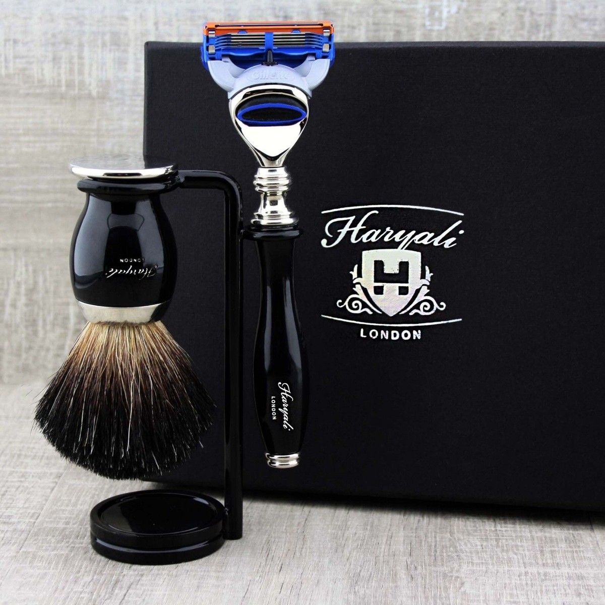 Haryali Men Grooming Shaving Kit Black Badger Brush 5 - View #2