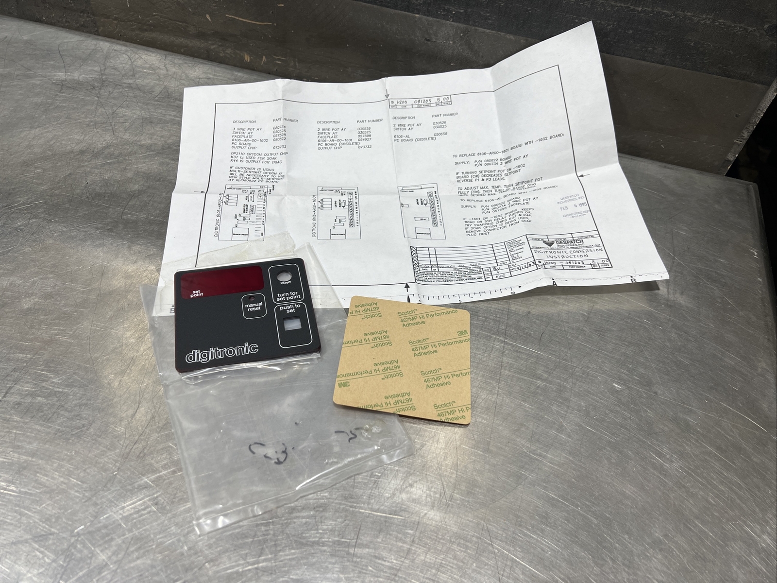 Digitronics Control DIGITRONIC TEMPERATURE CONTROL Faceplate Part 057598 Nos Surplus ...