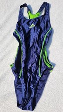 ADIDAS Badeanzug Shiny Blue Gr 36 / M  Glanz Lycra hochglänzend Racer-back Sweet