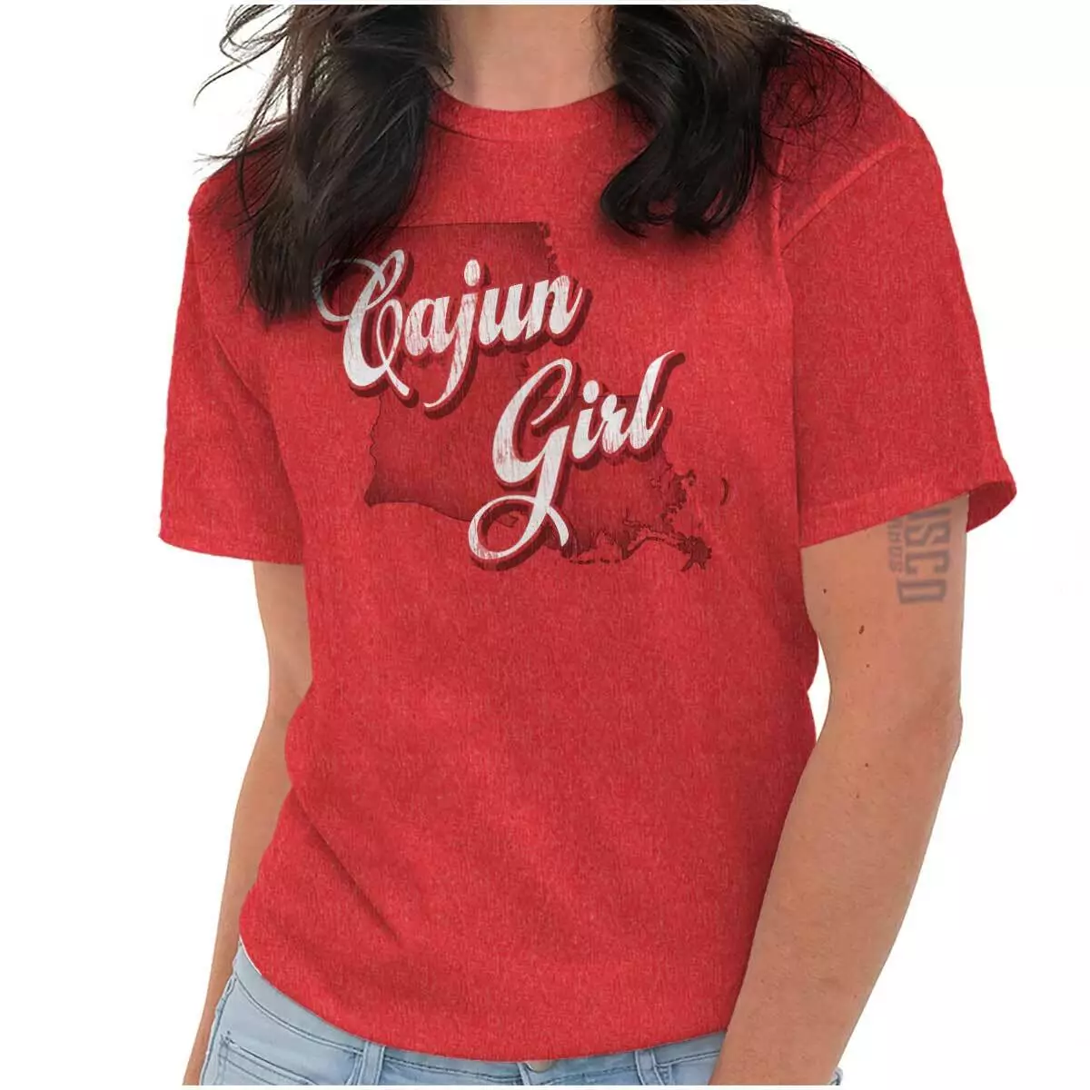 Louisiana Fashion Cajun Girl Trendy State LA Womens Short Sleeve Crewneck  Tee