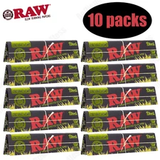 AUTHENTIC Raw Organic Hemp Bk KINGSIZE SLIM Unrefined Rolling Papers | 10 packs
