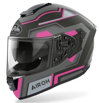 CASCO FIBRA INTEGRALE DOPPIA VISIERA AIROH ST501 SQUARE PINK MATT TG M