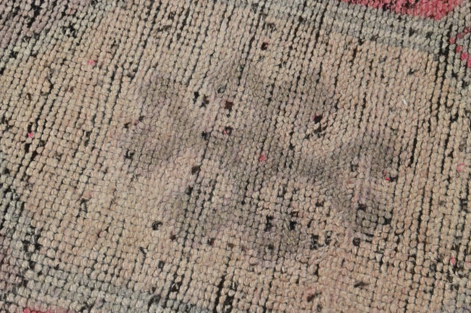 Vintage Turkish Runner Rug 3x10ft Wool Anatolian Handmade Hallway Oushak PINK - Image 4 of 4