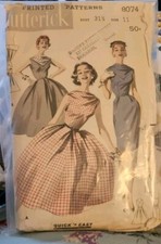 Butterick vtg pattern 8074 size 11 MCM Pencil skirt Mad Man