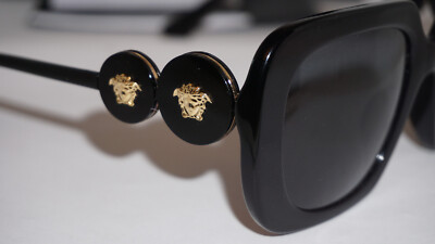 Versace New Sunglasses Black Square Grey VE4434F GB1/87 54