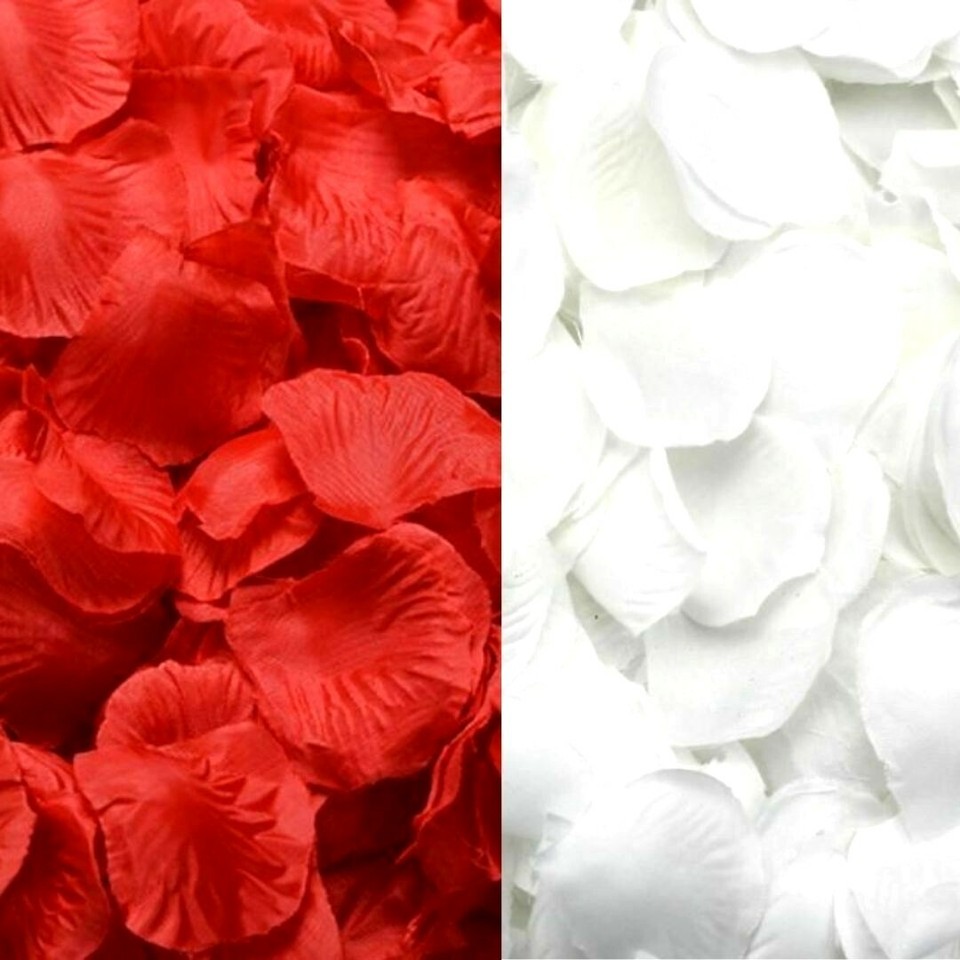 100 500 1000 WEISS / ROTE Rosenblätter Rosenblüten Deko Valentinstag Hochzeit