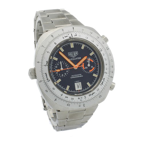 Heuer Calculator Men's Blue Dial Chronograph Date 46mm #W147154-1