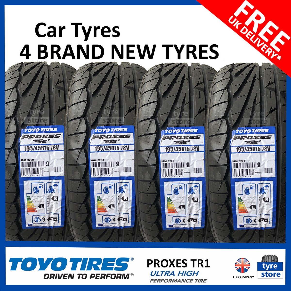 4X New 195 45 15 TOYO PROXES TR-1 78V 1954515 195/45R15 *B 4X New 195 45 15 TOYO PROXES TR-1 78V 1954515 195/45R15 *B