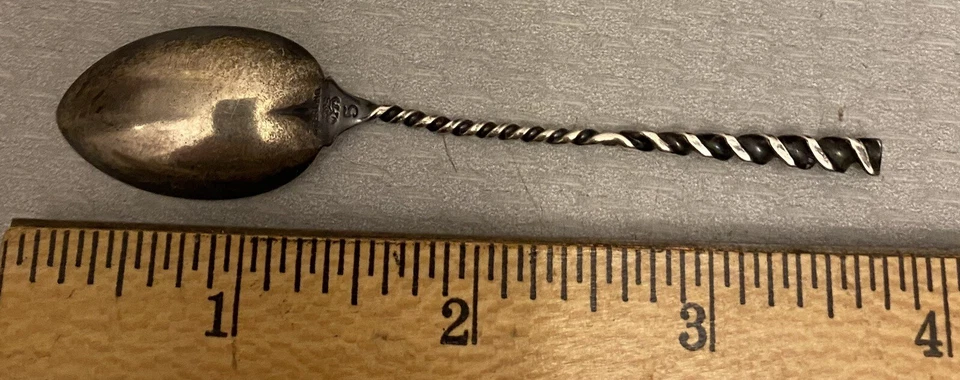 Antigua cuchara de recuerdo de plata esterlina de la Estatua de la Libertad Whiting Twist Demi Foto 4 de 4