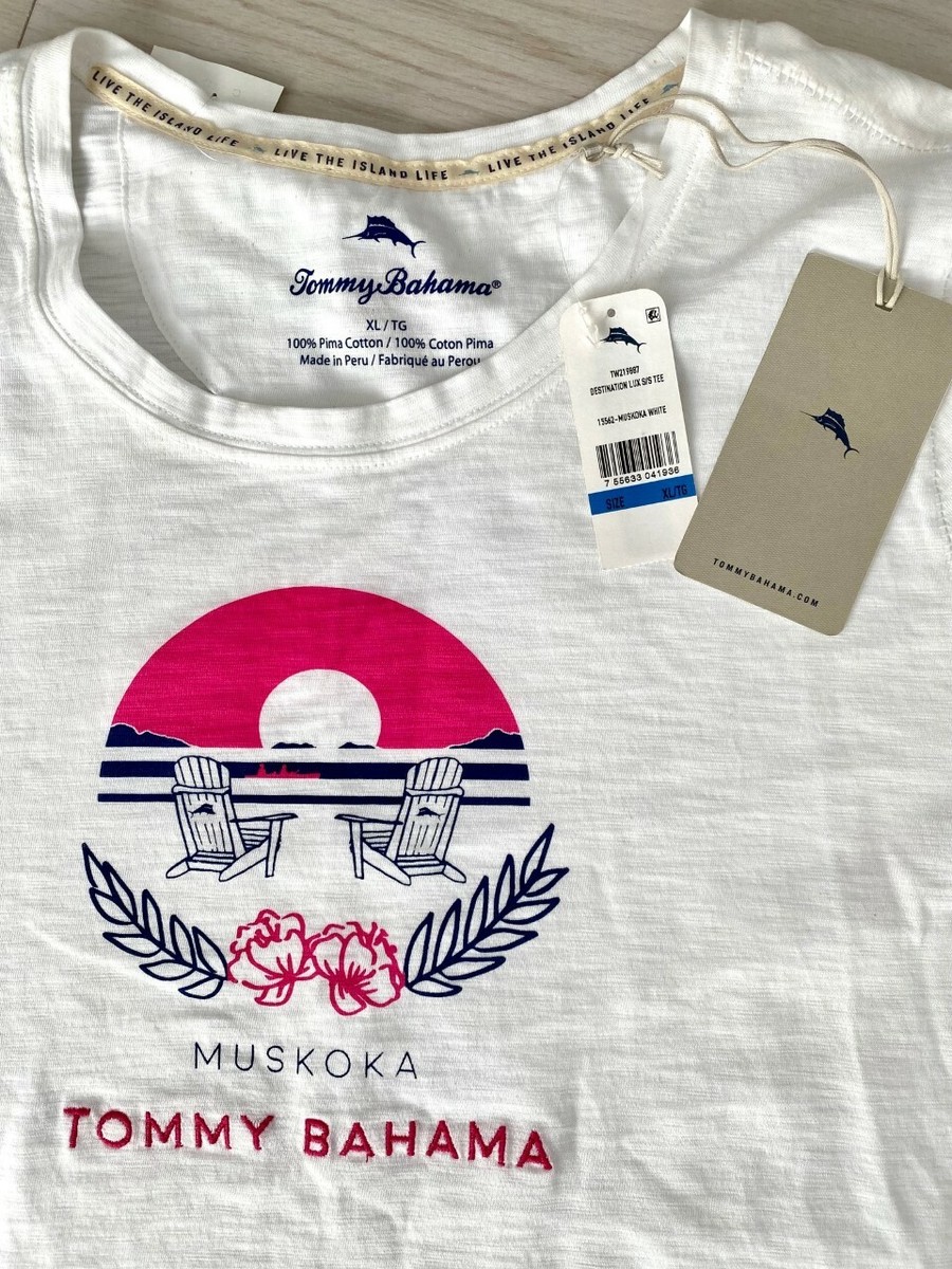 Tommy Bahama Destination Lux Muskoka Tee White ( XL ) | eBay