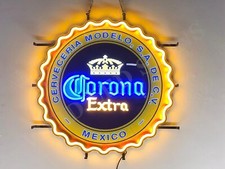 Corona Extra Beer Crown Mexico 24" Vivid LED Neon Sign Light Lamp With Dimmer
