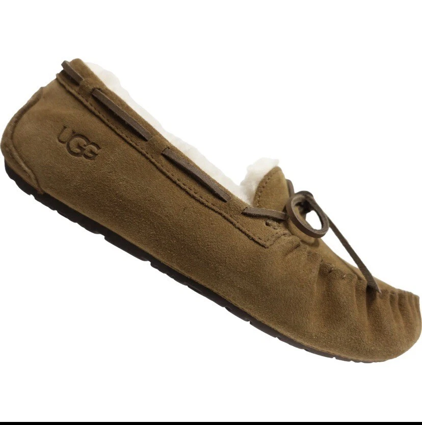 Zapatillas mocasín UGG Dakota unisex niños grandes talla 3 castaño sin cordones piel de oveja Foto 2 de 4