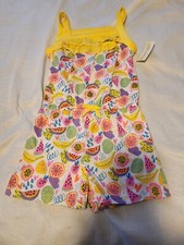 NWT Bobbie Brooks Girls Size 4/5 Bright Colored Fruit Pattern Sleeveless Romper