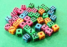 100 Assorted 1/5" 5mm D6 Mini Dice Game Dot Square Dice Set NEW