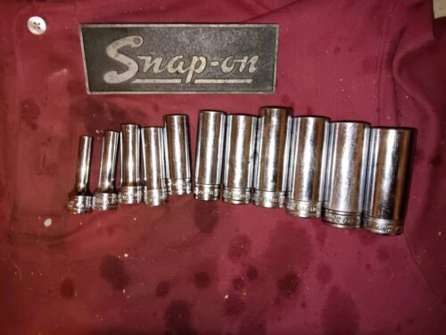Snap On 3/8"dr Deep Socket Set 1/4"-7/8" 12pt 11pcs - Picture 2 of 4