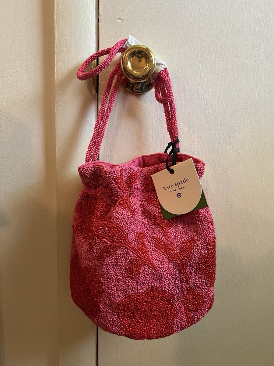 Kate Spade Target Exclusive Beaded Red And Pink Drawstring