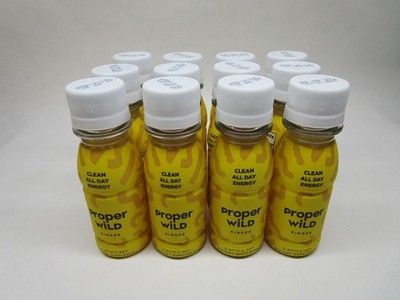 Box of 12 Proper Wild Vegan Energy Shots Ginger 2.5oz Exp 11/ 2026