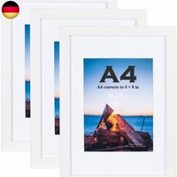 Scholar Tree Weiß 3Er Set Bilderrahmen Din A4 21X30Cm Mdf Holz-Rahmen Mit Bruchs