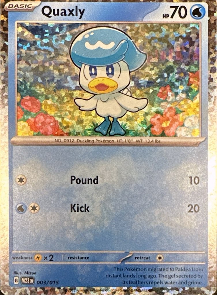 Quaxly 003/015 holo Promo McDonald's Collection 2023 Pokemon Lightly Played