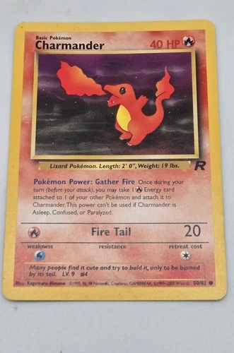 Charmander 50/82 Team Rocket Regular 1999 Pokémon Card
