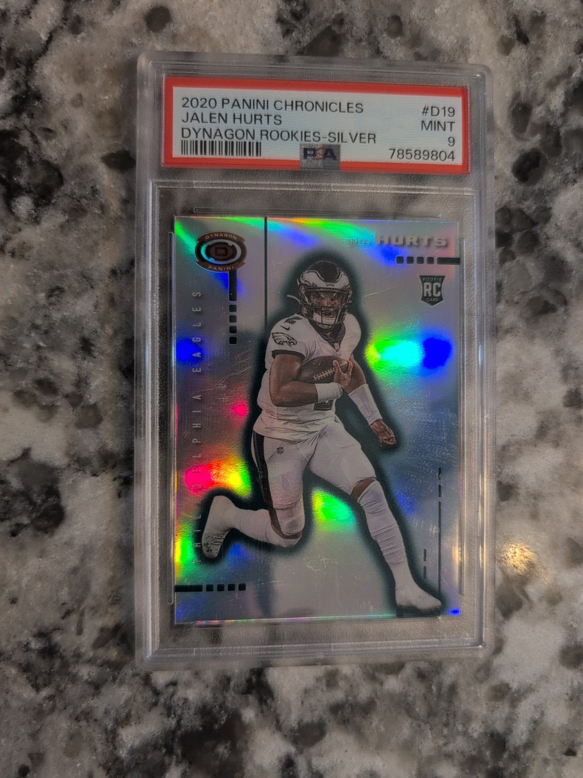 2020 Panini Chronicles - Dynagon Rookies Jalen Hurts #D-19 Silver Prizm PSA 9