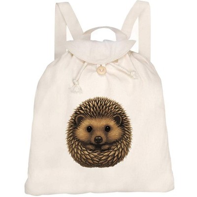 Canvas-Rucksack / Backpack ''Cute Curled-Up Hedgehog With Spikes'' (RK00041999)