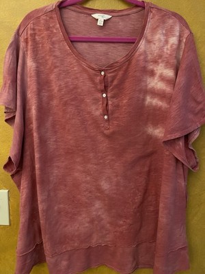 Terra Sky Woman s Plus Dark Pink Layered Look Top 4X