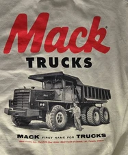 Mack Trucks Men's Crewneck Sweatshirt Beige Graphic Print Long Sleeve Size Large