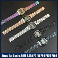 For CASIO Watchband Stainless Steel Strap 18mm for F91W F84 F105 F108 A158 A168