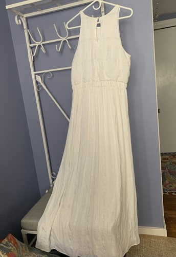 Lauren Conrad Dress Womens White Maxi Lightweight Lined Summer Spring size 10 - Picture 10 of 13