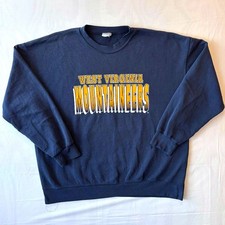 VTG 90s Nutmeg Mills West Virginia Mountaineers Sweatshirt Made in USA WVU XL