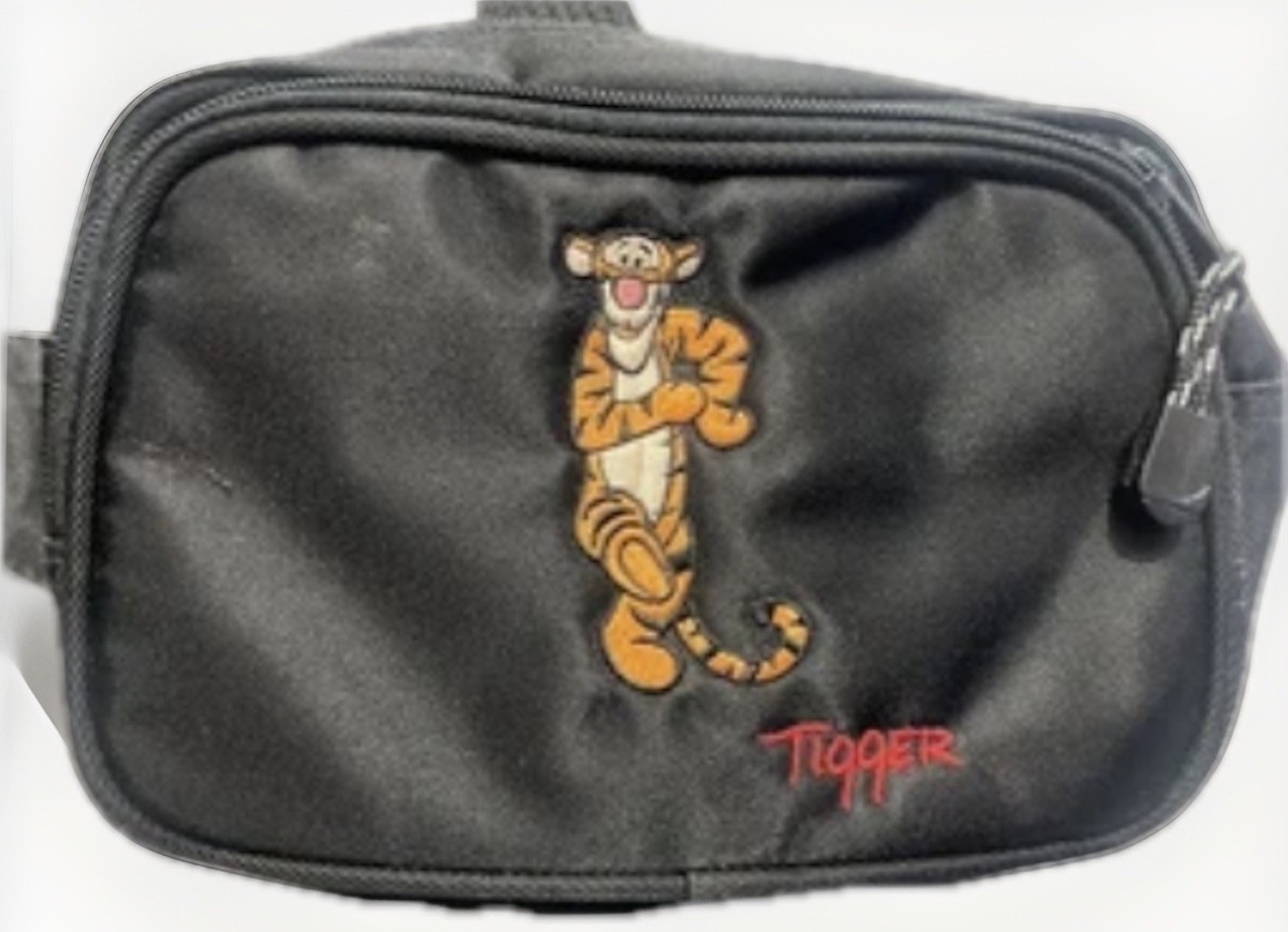 Vintage Walt Disney World Tigger Black Orange Embroidered Fanny