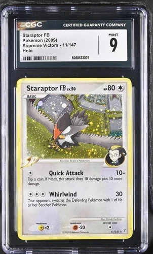 CGC 9 MINT Staraptor FB 2009 Supreme Victors 11/147 Holo SWIRL Pokemon Card