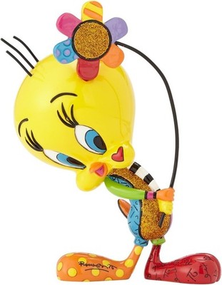 Romero Britto 4058184 Tweety Bird w Flower Looney Tunes Statue 5'' New RARE