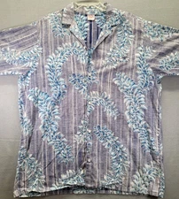 Vintage Barefoot In Paradise Hawaiian Shirt Men's 2XLT Made In USA Aloha Camp