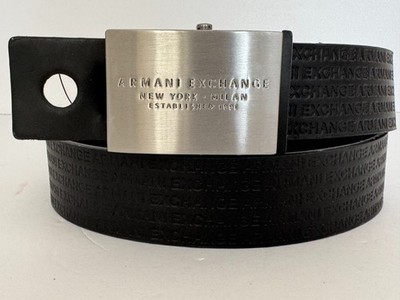 Armani Exchange Men's Embossed Logo Belt black size: S  rare