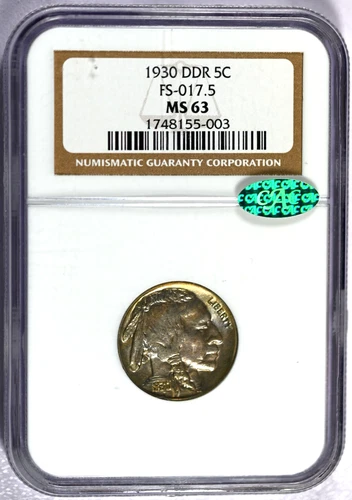 1930 NGC MS63 FS-017.5 (FS-801) 5 Legged Buffalo Nickel-CAC-Only 8 Graded Higher