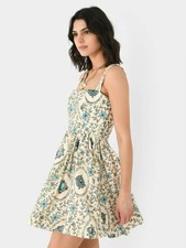 Agua by Agua Bendita Sapucai Platero Linen Mini Dress Resort Beachy 