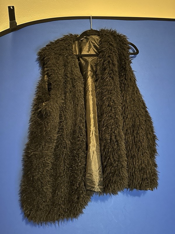 Black Fur Vest - Plus Size