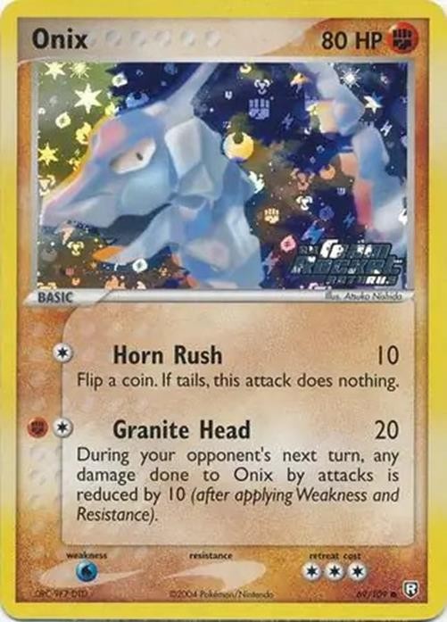 Onix - 69/109 - Pokemon Ex Team Rocket Returns Reverse Holo NM