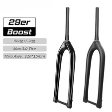 Carbon Fiber Mountain Bike Rigid Fork 29er Boost Tapered Thru Axle 110 15mm