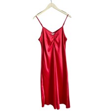 Tahari Bright Pink Slip Dress size Medium Wedding Guest Cocktail Slinky Summer