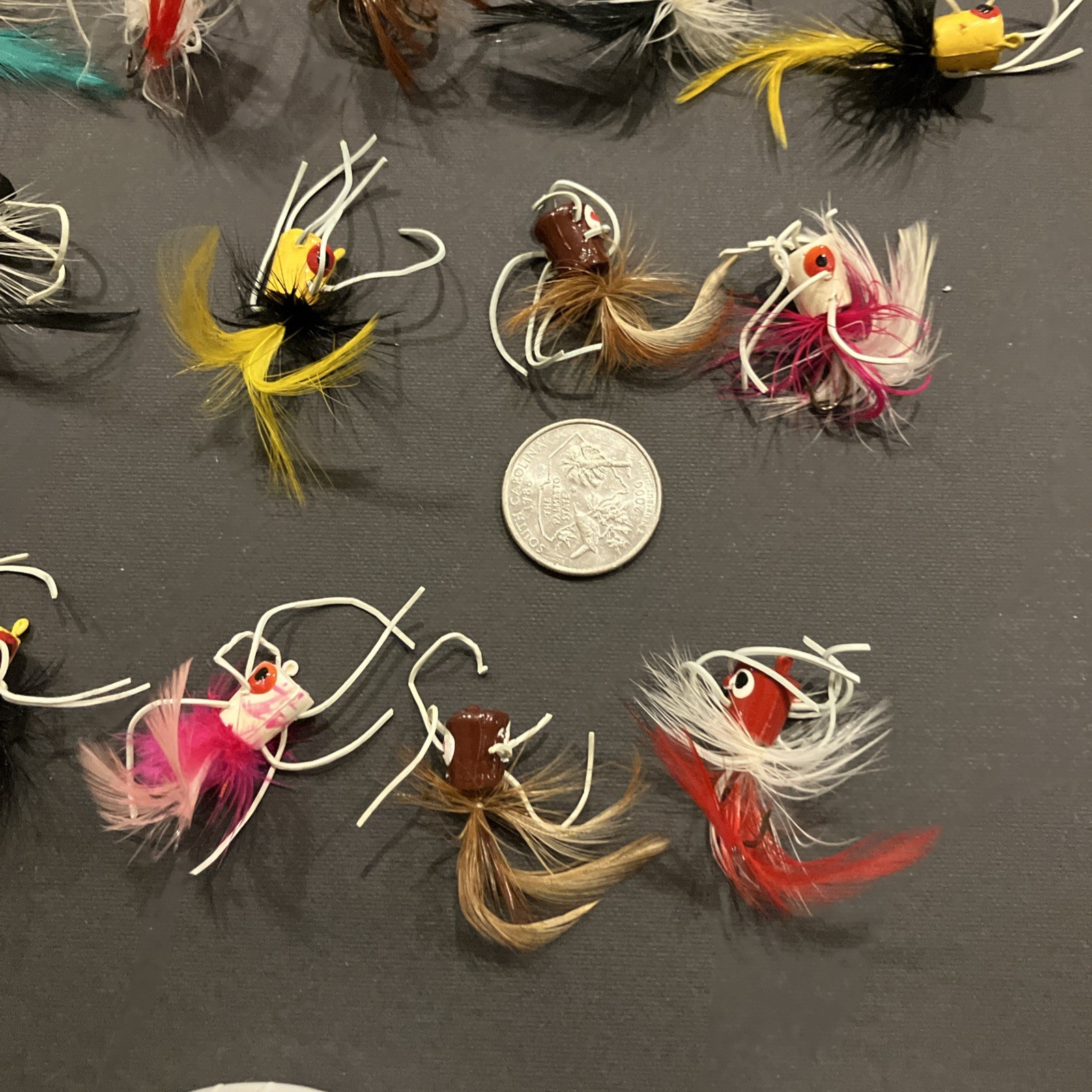 Poppers Fly Fishing lures Bugs Panfish Bass w Cases Lot of 15 - Image 5