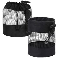 2 Pcs Golf Balls Storage Bag, Golf Pouch Golf Ball Holder Nylon Mesh Ball Bag...