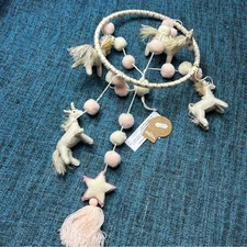 Mud Pie Felt Unicorn Mobile Nursery Baby Crib Mobile in Pink White NWT 