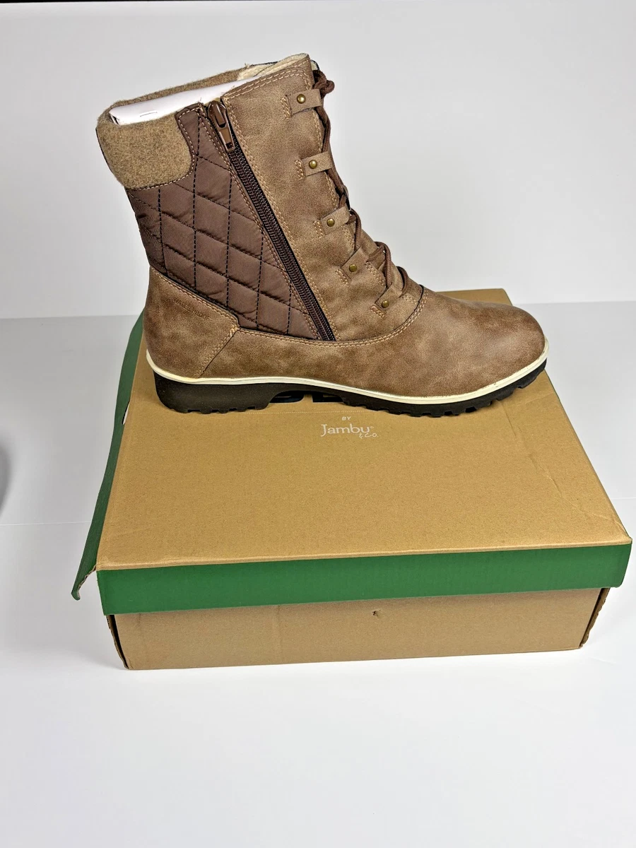Jambu Women's Betsy Waterproof Ankle Boot - Taupe, Size 9, With Memory Foam Footbed & All Terra Traction