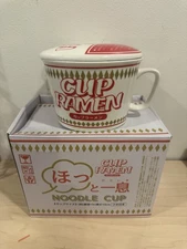 New In Box - Ceramic Ramen Noodle Cup Soup Bowl With Lid Instant Noodles