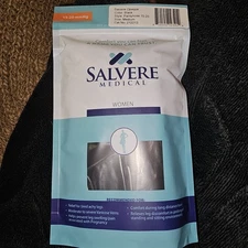 New. Salvere Medical Compression Black Opaque Womens Pantyhose/Tights. 15-20mmHg