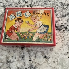 Vintage Eichhorn ABC Blocks Picture Puzzles Fairy Tales Case Germany COMPLETE 