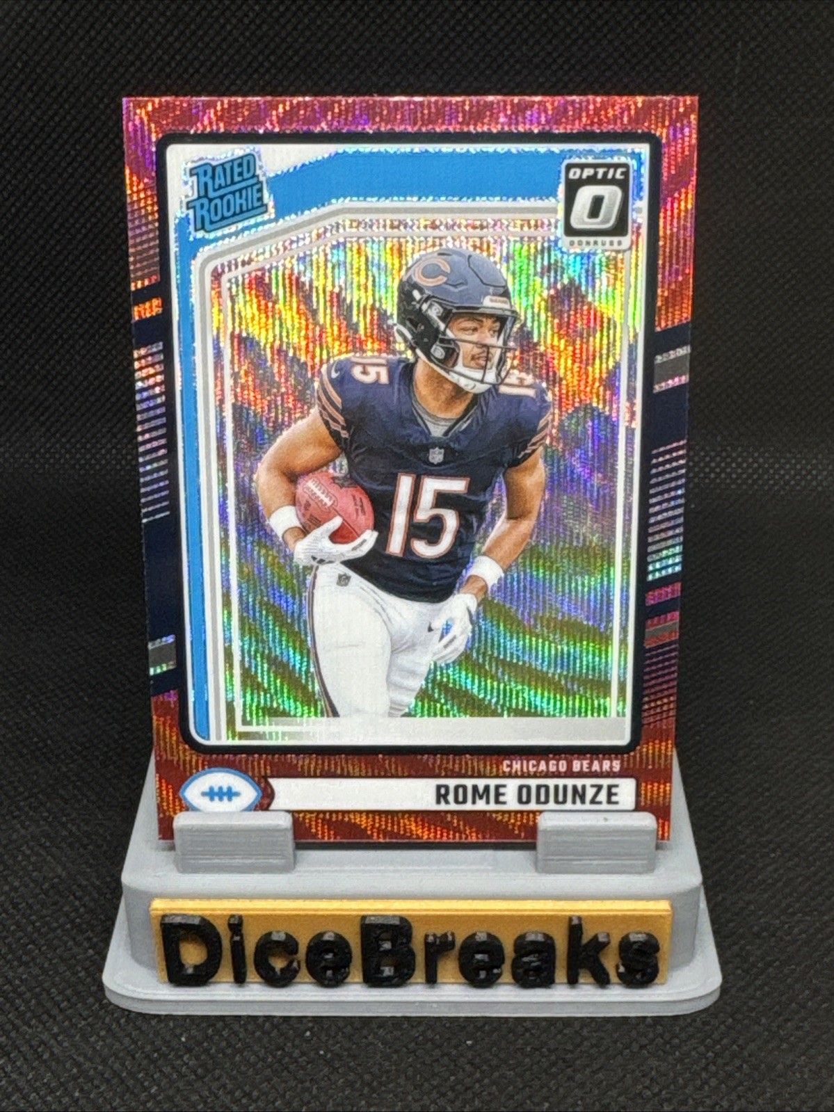 2024 Panini Donruss - Rated Rookie Rome Odunze #309 Optic Preview Red Wave Prizm